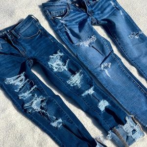 American eagle and bike jeans skinny capri